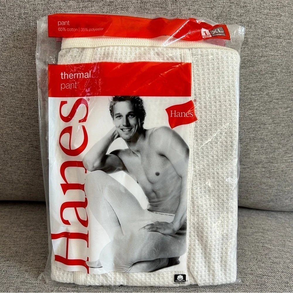 NIP Hanes XL Thermal Pant in Cream
